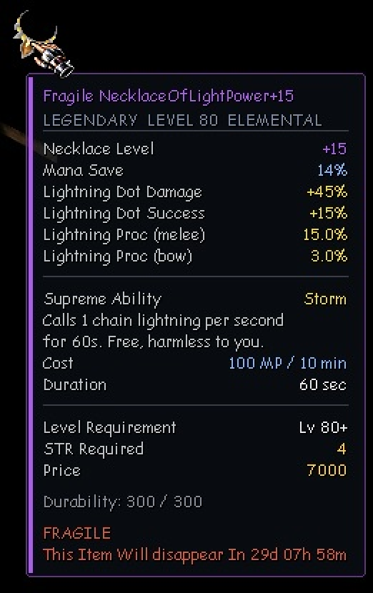 Necklace Of Light Power +15